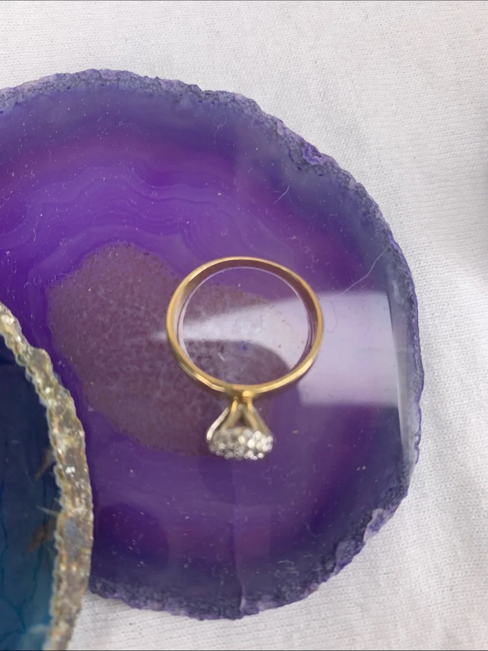 Vintage 14 kart gold diamond cluster ring size 6 1/2